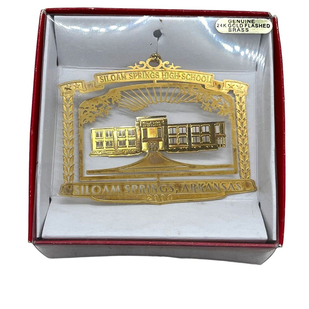 Siloam Springs Arkansas High School Nations Treasures Ornament 24K Gold Plate